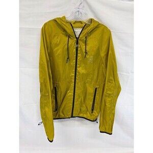 Aeropostale Men's Size Medium Hooded Windbreaker Jacket Yellow Full Zip